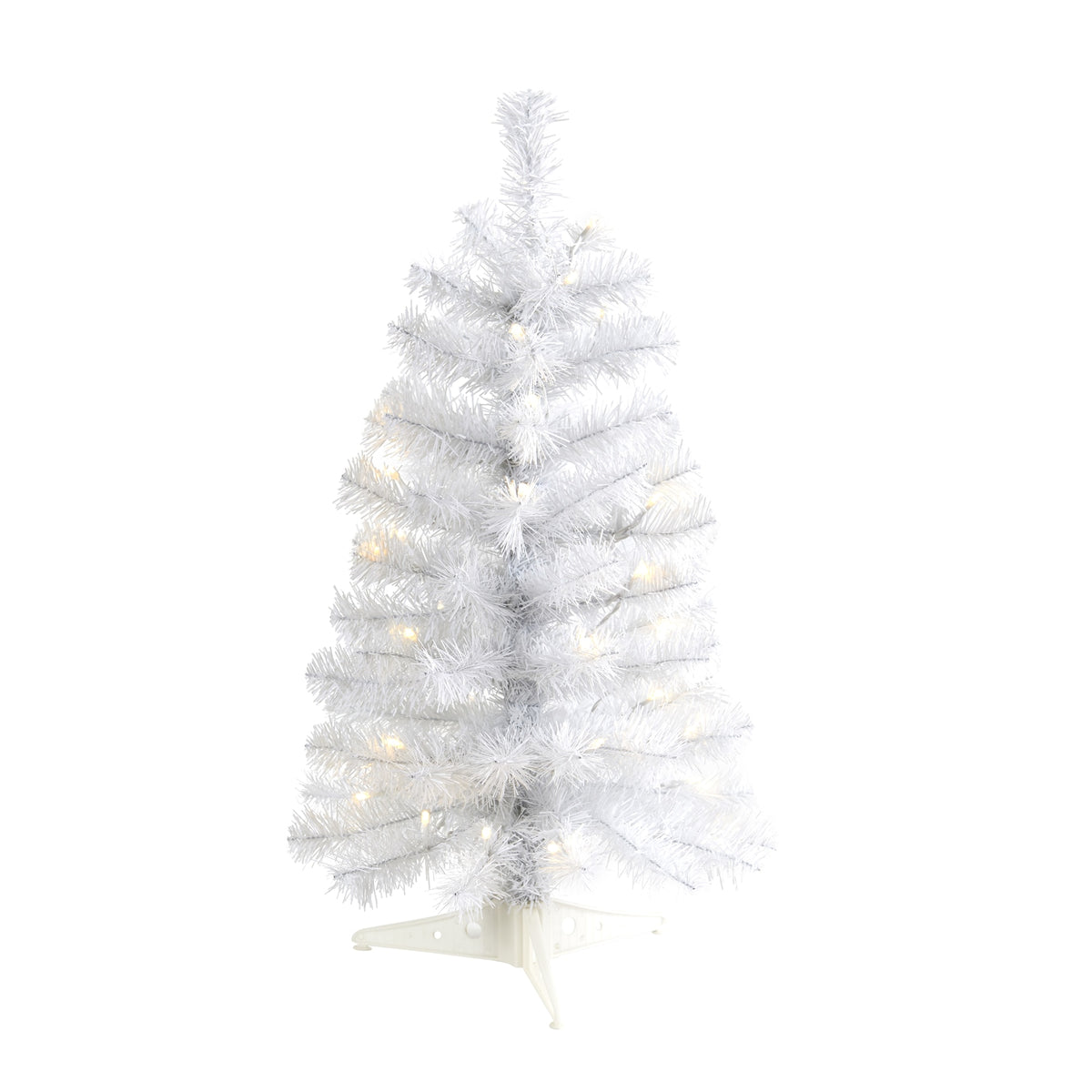2' White Christmas Tree with 35 LED Lights & 72 Tips by Nearly Natural