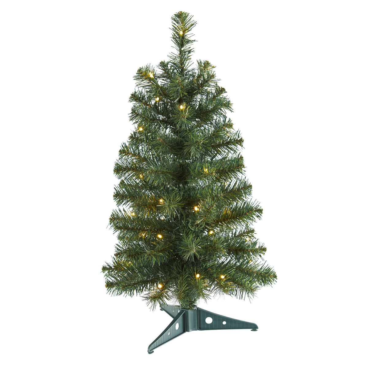 2' Green Christmas Tree with 35 LED Lights and 72 Tips by Nearly Natural