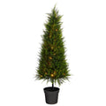 3.5' Cypress Tree w/350 LEDs UV Resistant (Indoor/Outdoor) by Nearly Natural