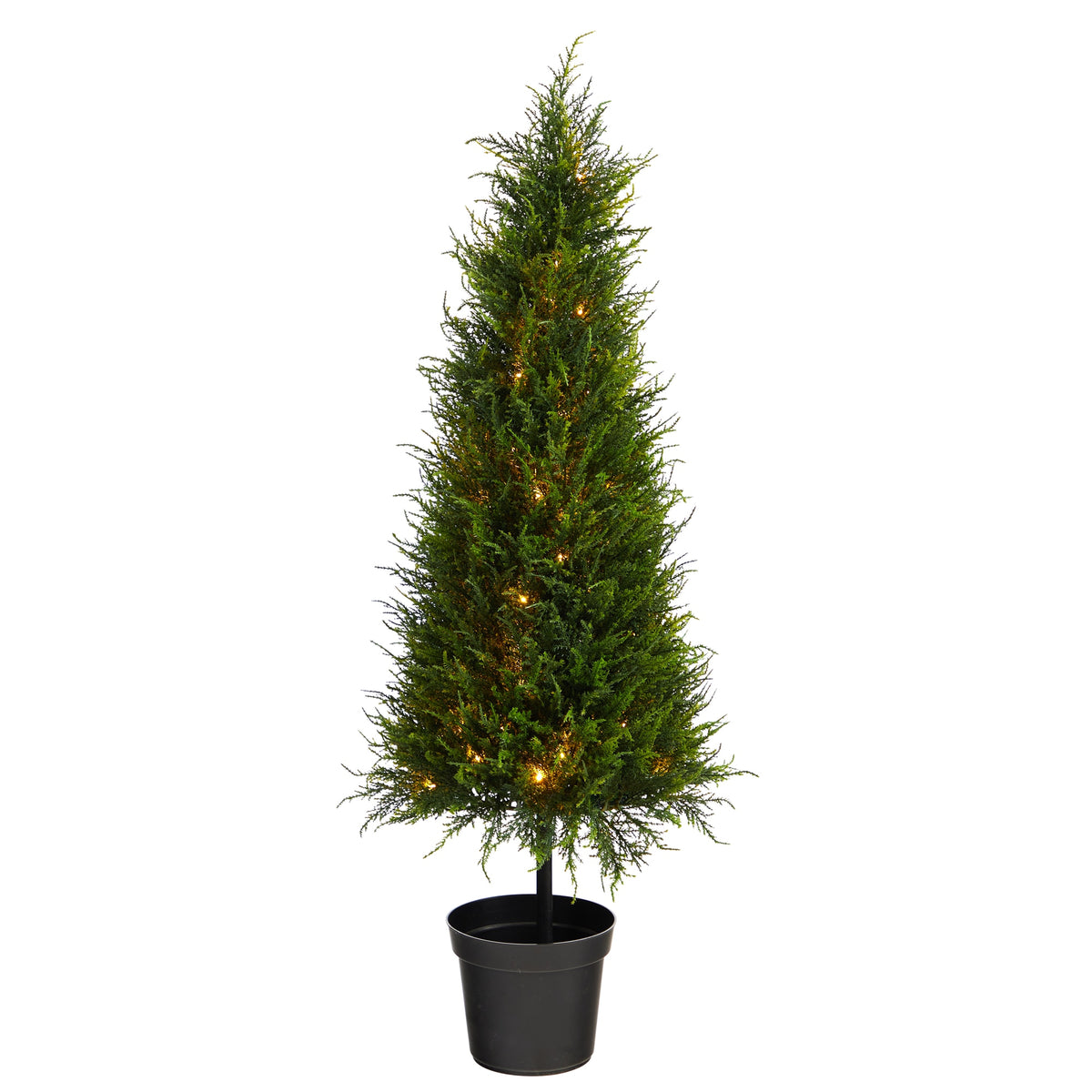 3.5' Cypress Tree w/350 LEDs UV Resistant (Indoor/Outdoor) by Nearly Natural
