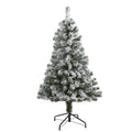 4' Flocked West Virginia Fir Christmas Tree with 210 Tips by Nearly Natural