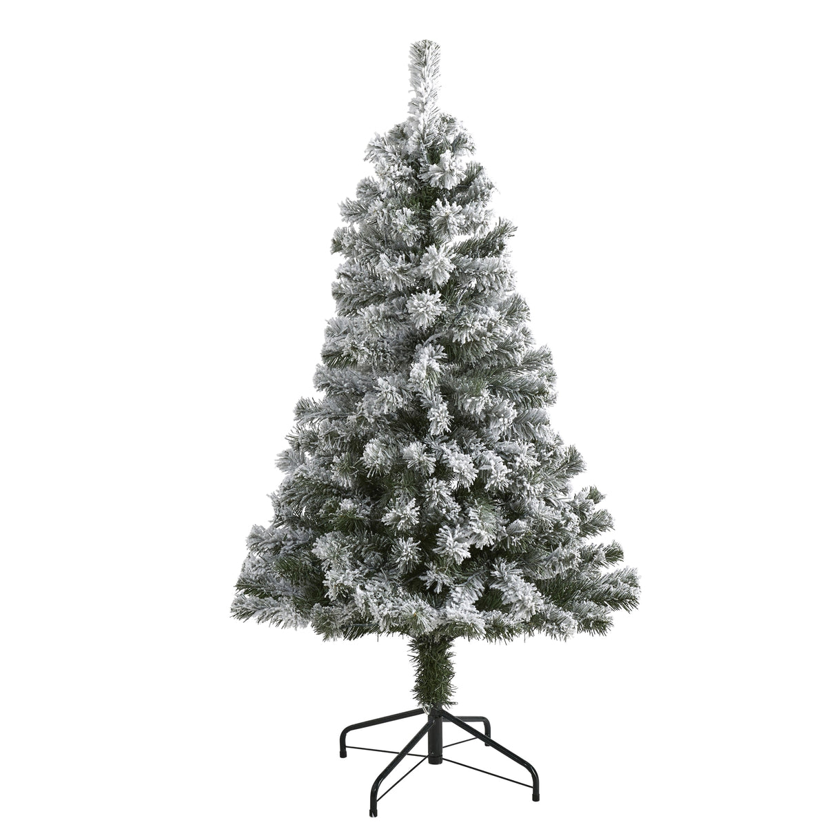 4' Flocked West Virginia Fir Christmas Tree with 210 Tips by Nearly Natural