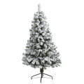 5' Flocked West Virginia Fir Christmas Tree with 320 Tips by Nearly Natural