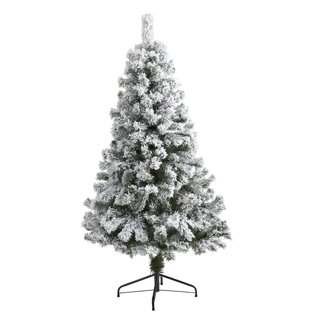 5' Flocked West Virginia Fir Christmas Tree with 320 Tips by Nearly Natural