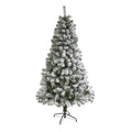 6' Flocked West Virginia Fir Christmas Tree with 550 Tips by Nearly Natural