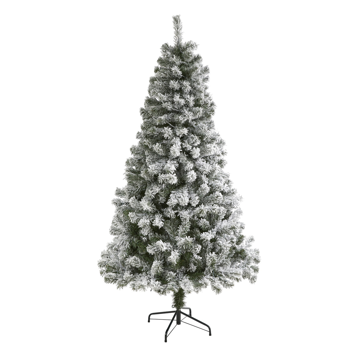 6' Flocked West Virginia Fir Christmas Tree with 550 Tips by Nearly Natural