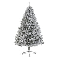 7' Flocked West Virginia Fir Christmas Tree with 750 Tips by Nearly Natural