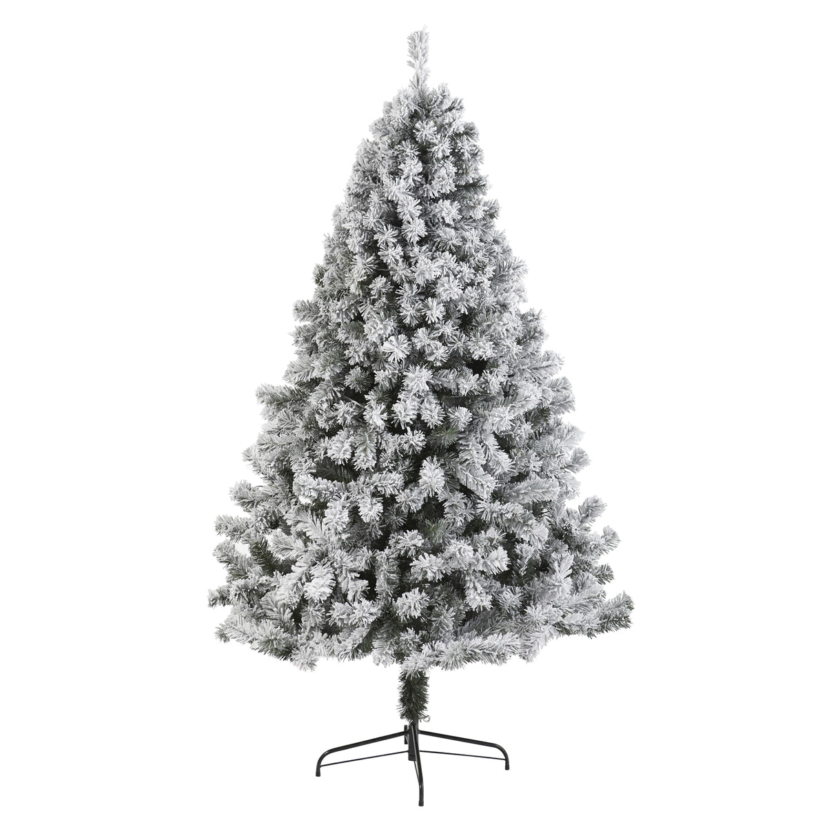 7' Flocked West Virginia Fir Christmas Tree with 750 Tips by Nearly Natural