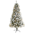6' Flocked Fir Christmas Tree w/250 LED Light and 550 Tips by Nearly Natural