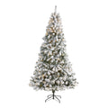 8' Flocked Fir Christmas Tree w/500 LED Lights and 1000 Tips by Nearly Natural