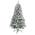 5' Flocked Rock Springs Spruce Christmas Tree with 350 Tips by Nearly Natural