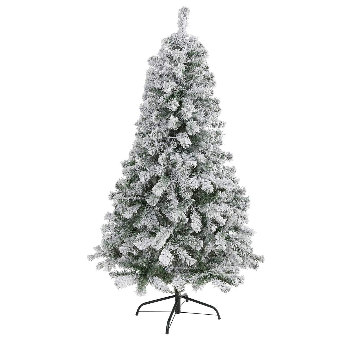 5' Flocked Rock Springs Spruce Christmas Tree with 350 Tips by Nearly Natural