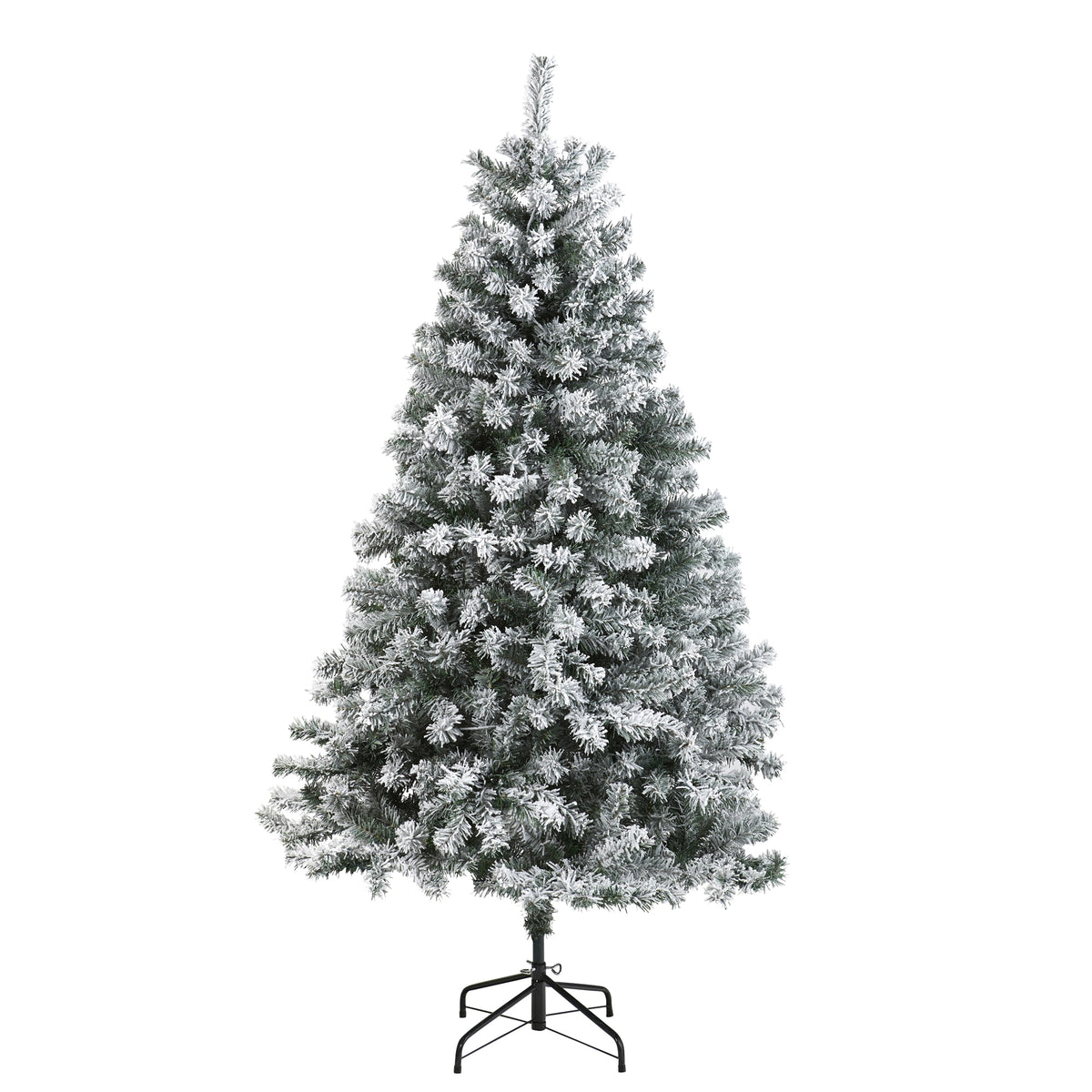6' Flocked Rock Springs Spruce Christmas Tree with 586 Tips by Nearly Natural