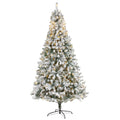 8' Flocked Rock Spruce Christmas Tree w/500 LED and 1186 Tip by Nearly Natural