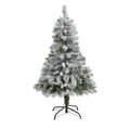 4' Flocked White Christmas Tree with Pinecone and 252 Tips by Nearly Natural