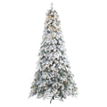 8' Flocked Vermont Pine Christmas Tree w/600 LED 1680 Tips by Nearly Natural