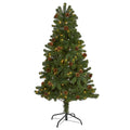 5' Rocky Mountain Christmas Tree w/Pinecones 100 LED 308 Tip by Nearly Natural