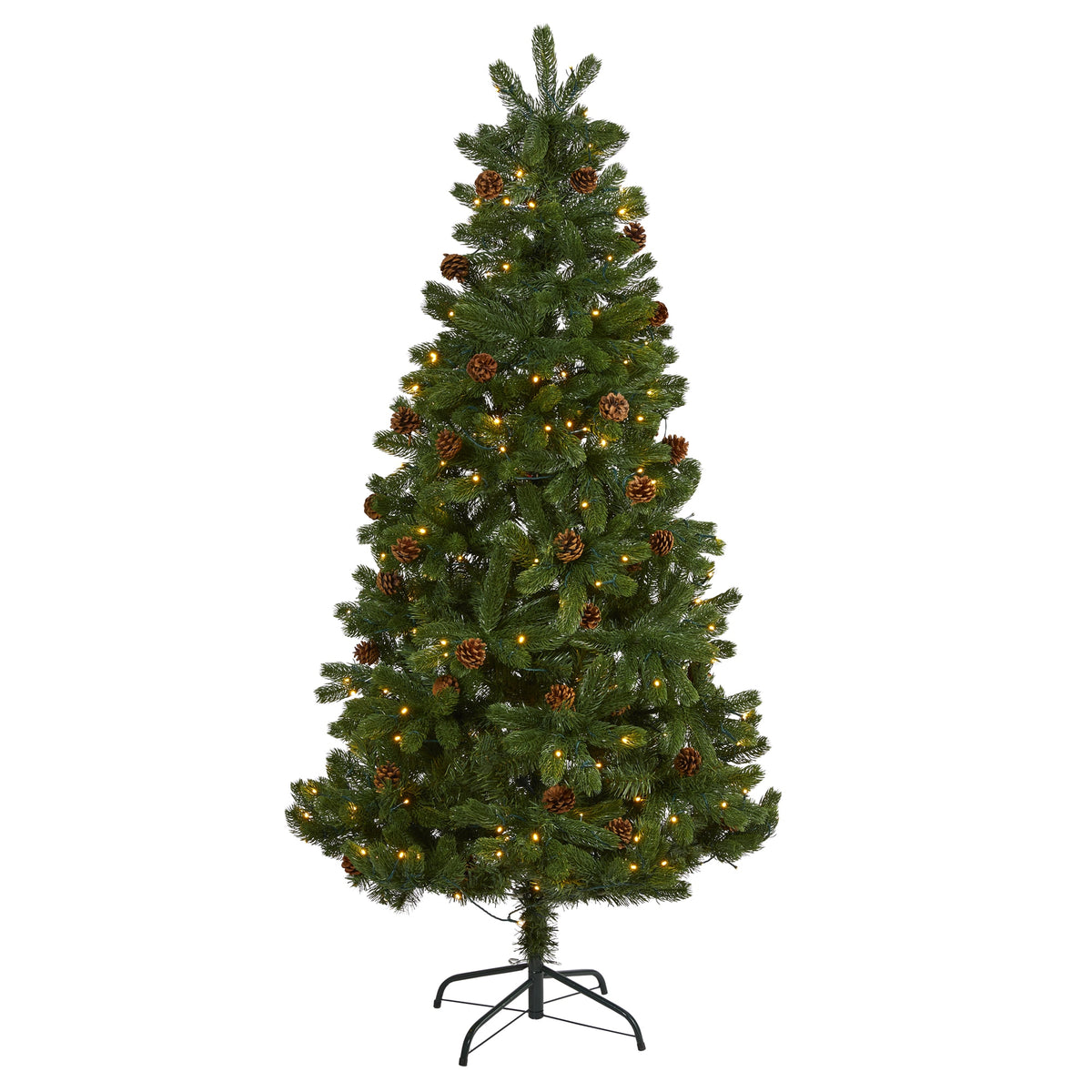 6' Rocky Mountain Christmas Tree w/Pinecones 250 LED 544 Tip by Nearly Natural