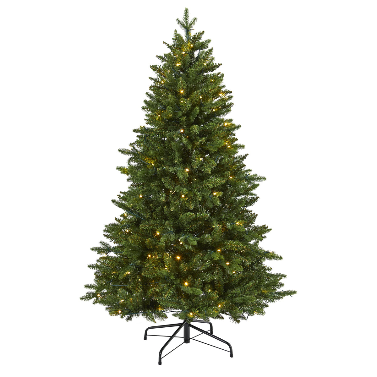5' New Hampshire Fir Christmas Tree w/150 LED and 652 Tips by Nearly Natural