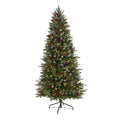 6' Snow Tipped Christmas Tree w/ Berries Pinecones w/300 LED by Nearly Natural