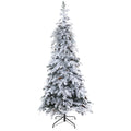 7' Flocked Christmas Tree with Pinecones w/400 LED 565 Tips by Nearly Natural
