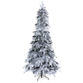 8' Flocked Christmas Tree with Pinecones w/500 LED 661 Tips by Nearly Natural