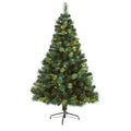 6' Assorted Scotch Pine Christmas Tree w/ 250 LED 550 Tips by Nearly Natural