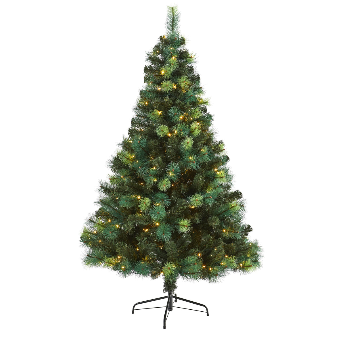 6' Assorted Scotch Pine Christmas Tree w/ 250 LED 550 Tips by Nearly Natural