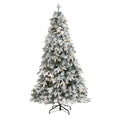 5' Flocked Vermont Pine Christmas Tree with 150 LED 630 Tips by Nearly Natural