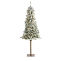 5' Flocked Alpine Xmas Tree with 150 Lights and 405 Tips by Nearly Natural