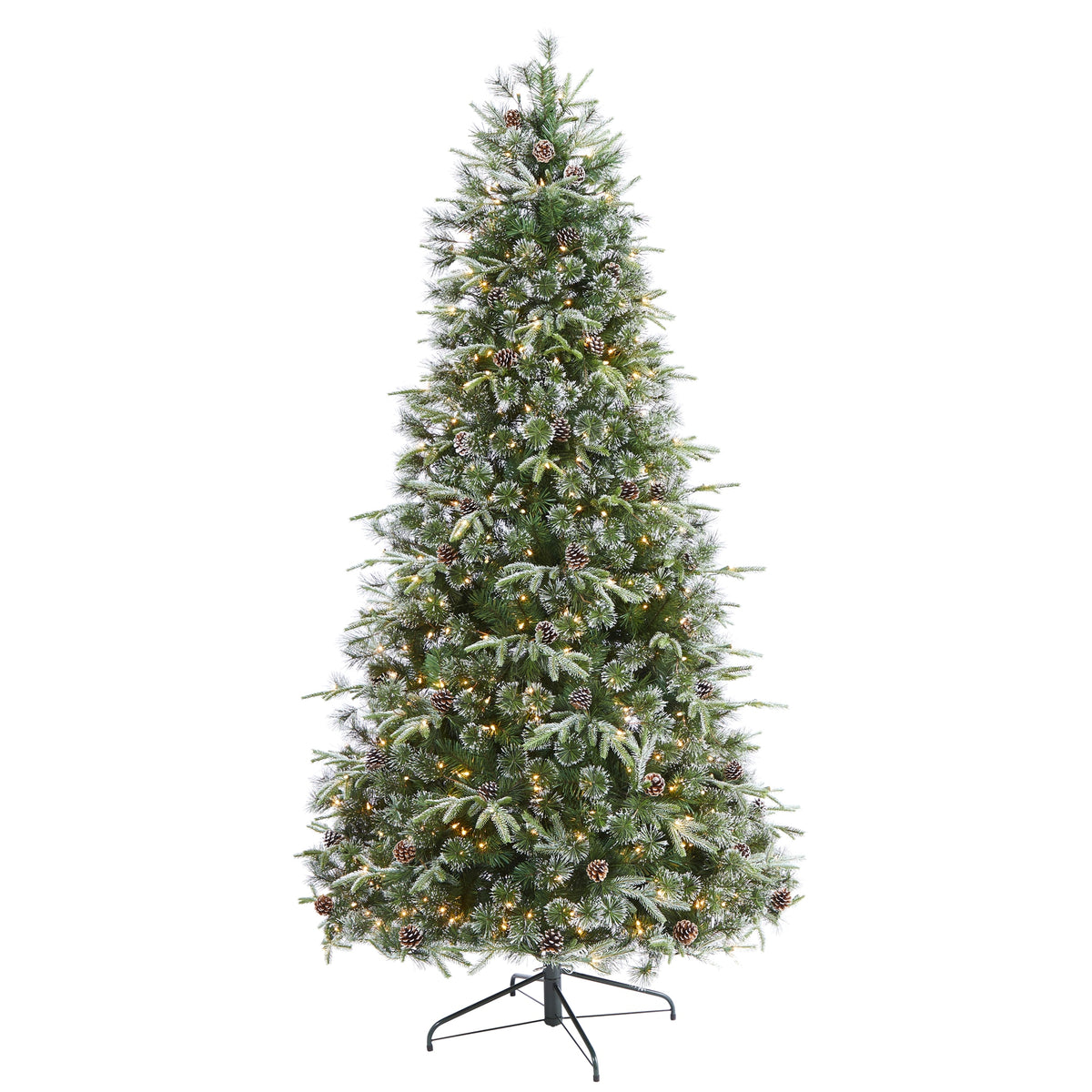 7.5' Snow Tipped Clermont Xmas Tree w/600 LEDs & 1784 Tips by Nearly Natural
