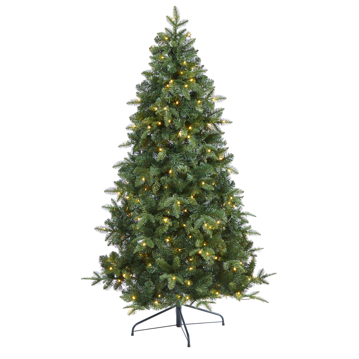 6' Grand Teton Flat Back Xmas Tree w/180 LEDs and 727 Tips by Nearly Natural