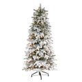 6' Flkd North Carolina Fir Xmas Tree w/450 Lts & 1560 Tips by Nearly Natural