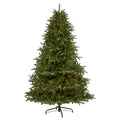 7' South Carolina Spruce Xmas Tree w/500 Lights and 2644 Tps by Nearly Natural