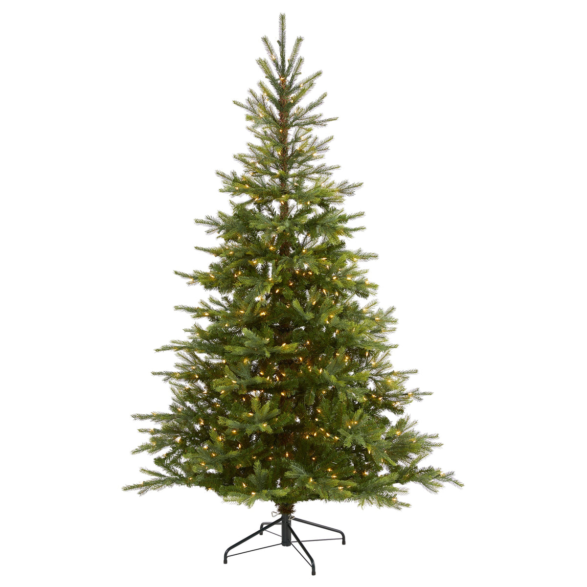 7' North Carolina Spruce Xmas Tree w/450 LEDs & 931 Tips by Nearly Natural