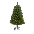 4' Virginia Fir Xmas Tree w/100 Lights and 223 Tips by Nearly Natural