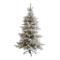 7' Flkd West Virginia Spruce Xmas Tree w/400 Lts & 1468 Tips by Nearly Natural
