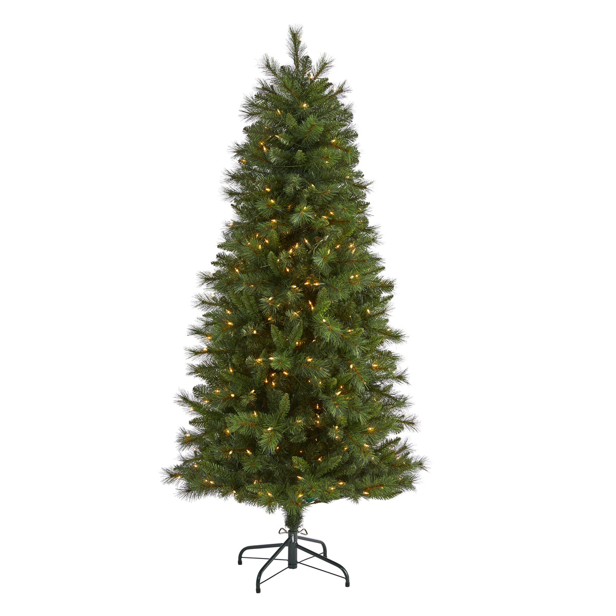 6' SL West Virginia Pine Xmas Tree w/300 Lights and 629 Tips by Nearly Natural