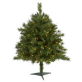 3' Wyoming Pine Christmas Tree w/150 Lights & 270 Tips by Nearly Natural