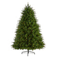 7’ New England Pine Xmas Tree w/400 Lights and 1044 Tips by Nearly Natural