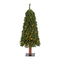 3' Grand Alpine Christmas Tree w/50 Lights and 193 Tips by Nearly Natural