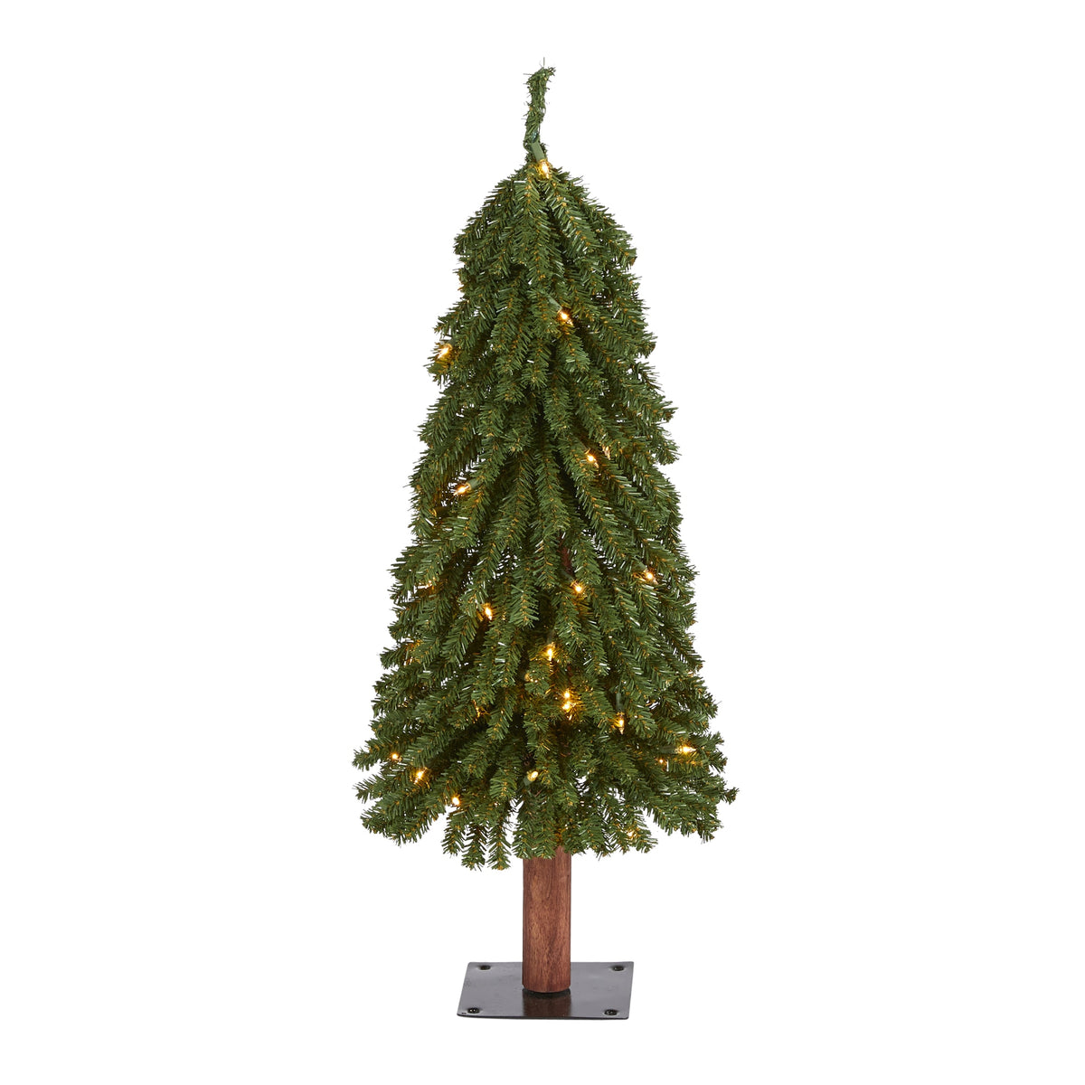 3' Grand Alpine Christmas Tree w/50 Lights and 193 Tips by Nearly Natural