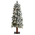 3' Flocked Grand Alpine Xmas Tree w/50 Lights & 193 Tips by Nearly Natural