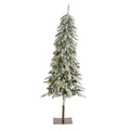 5.5' Flkd Wshtn Alpine Xmas Tree w/150 LED lights & 377 Tips by Nearly Natural