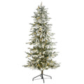 6.5' Flocked Nova Scotia Xmas Tree w/300 LEDs and 699 Tips by Nearly Natural