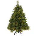 4' Carolina Pine Xmas Tree with 130 LEDs 459 Tips & Cones by Nearly Natural