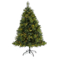 5' Carolina Pine Xmas Tree with 200 LEDs, 711 Tips & Cones by Nearly Natural