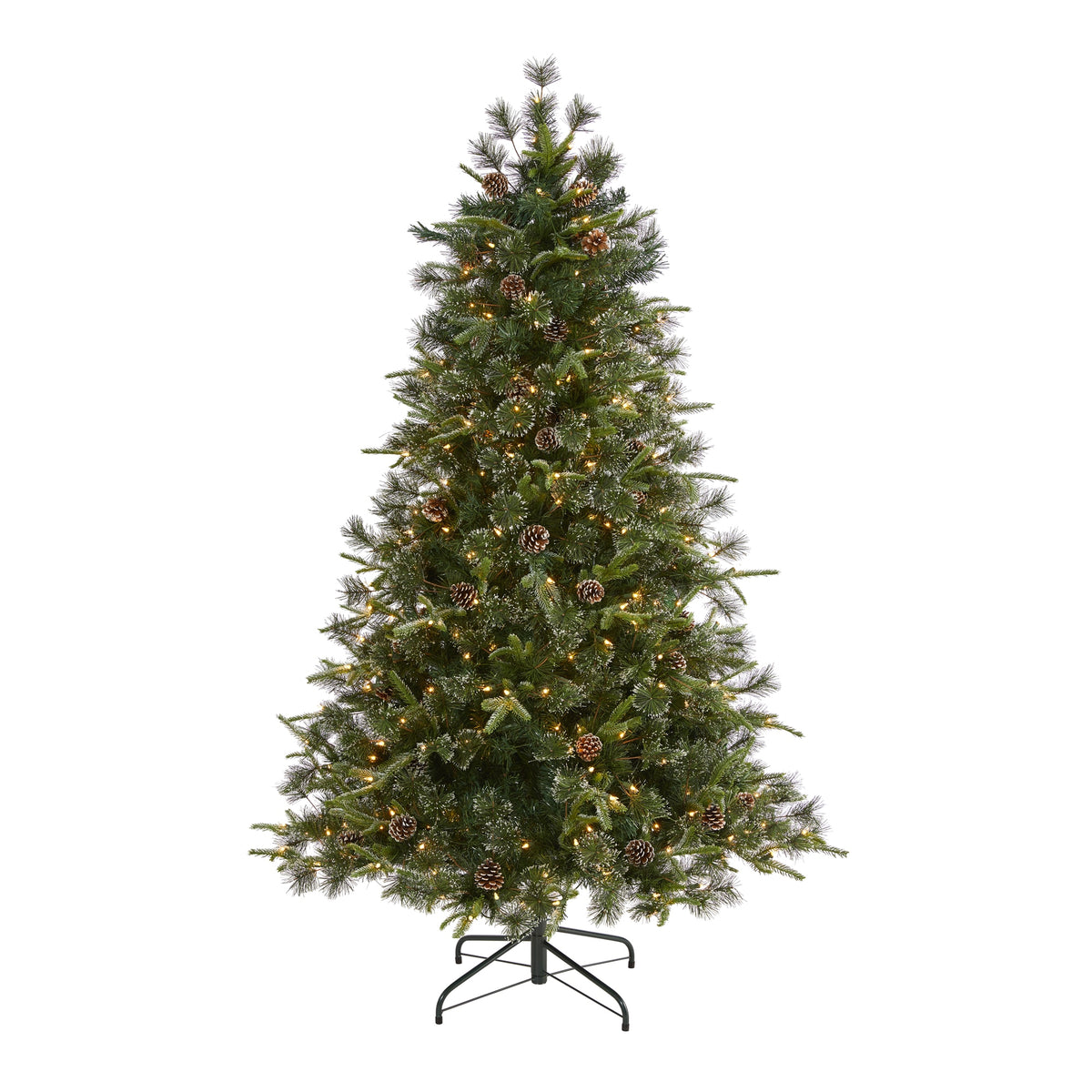 6' Snow Tipped Clermont Xmas Tree w/250 LEDs & 1242 Tips by Nearly Natural
