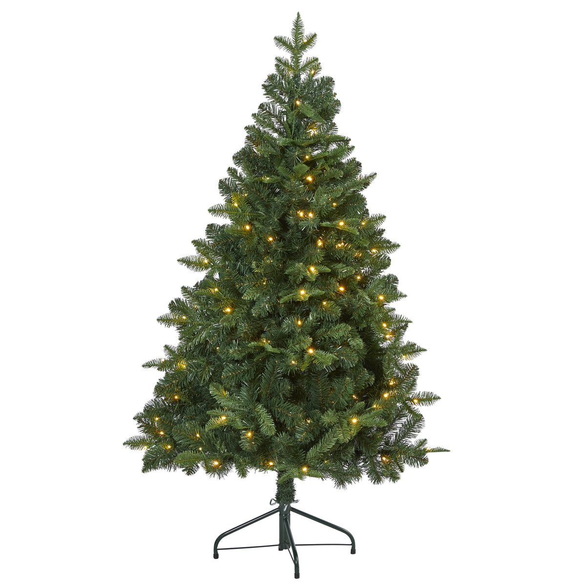 5' Grand Teton Flat Back Xmas Tree w/120 LEDs and 514 Tips by Nearly Natural