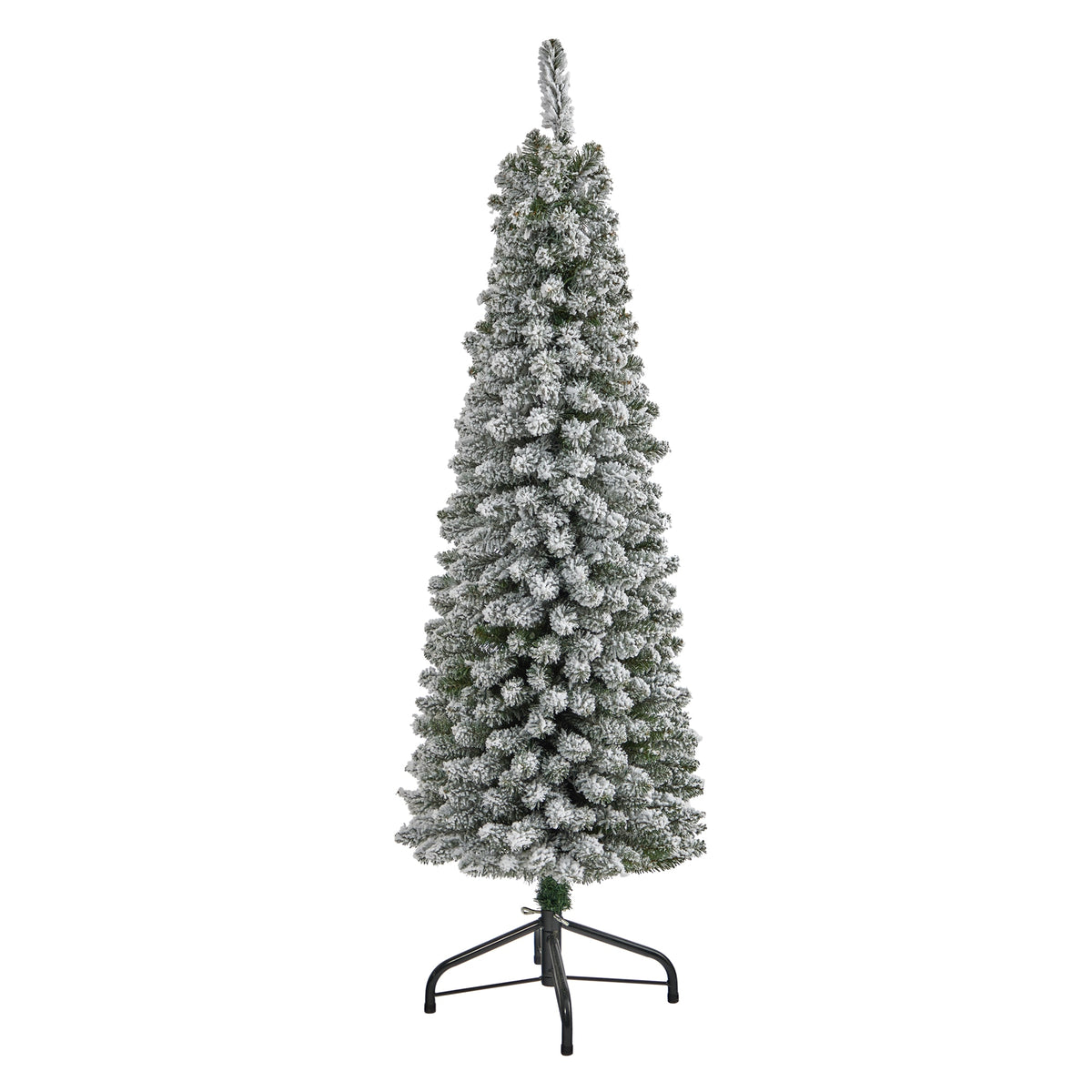 5' Flocked Pencil Christmas Tree with 318 Tips by Nearly Natural